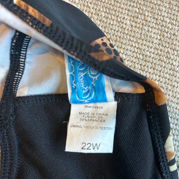 Beach Belle Brown/Black Tankini Swimsuit Set - Picture 4 of 7